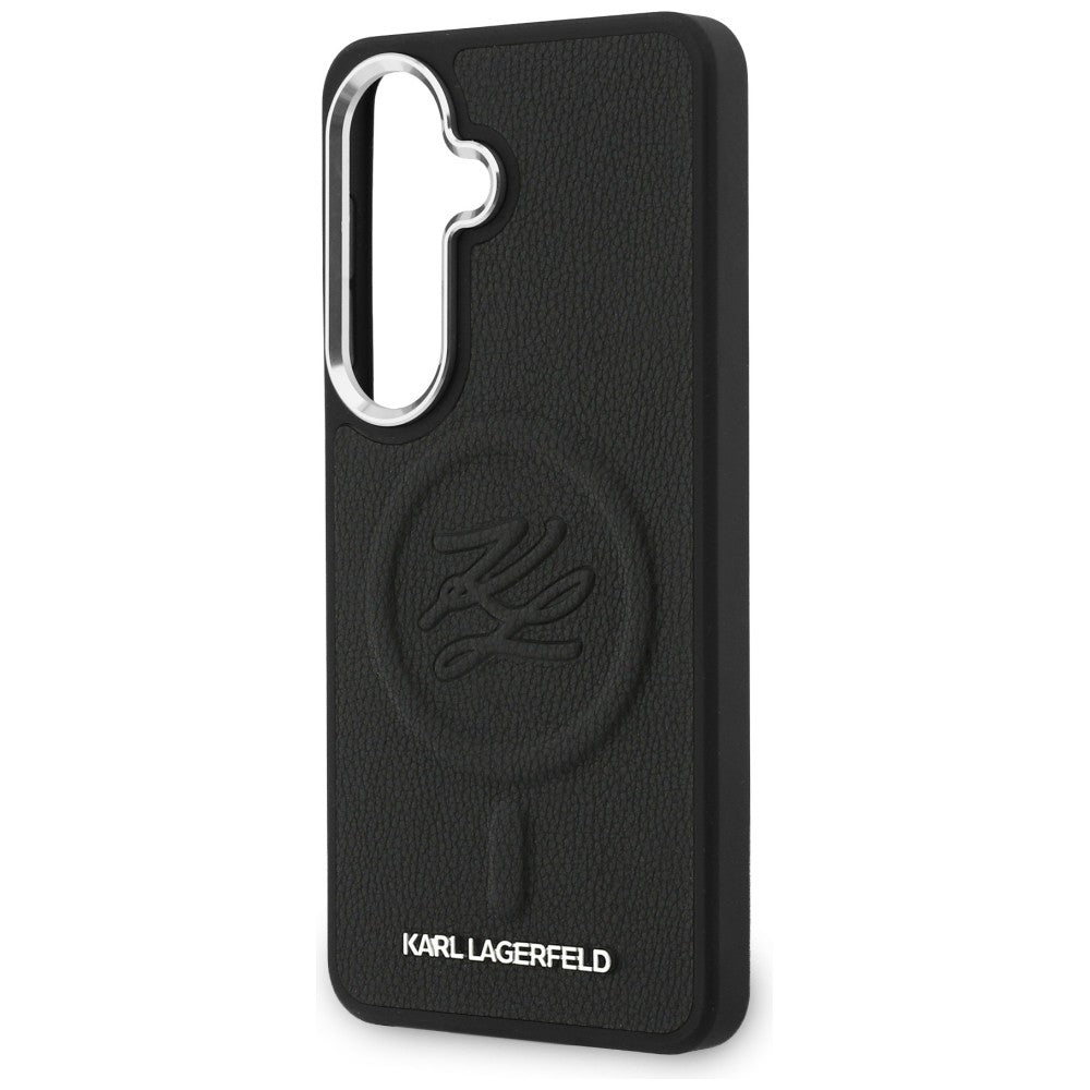 MagSafe tok Samsung Galaxy S26 S942-hez, Karl Lagerfeld, Initial Logo Debossed, Fekete