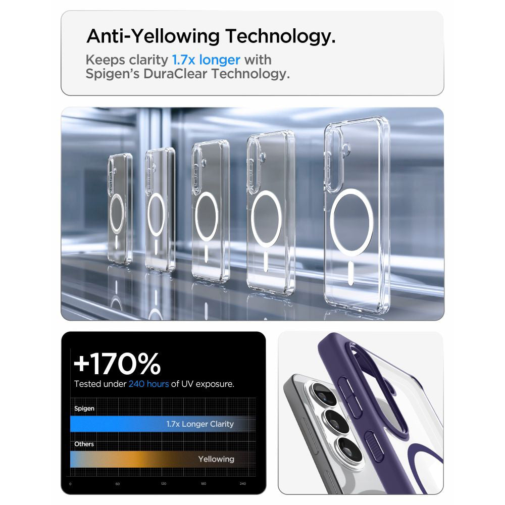 MagSafe tok Samsung Galaxy S26 S942-hez, Spigen, Ultra Hybrid, Sötétlila ACS11220