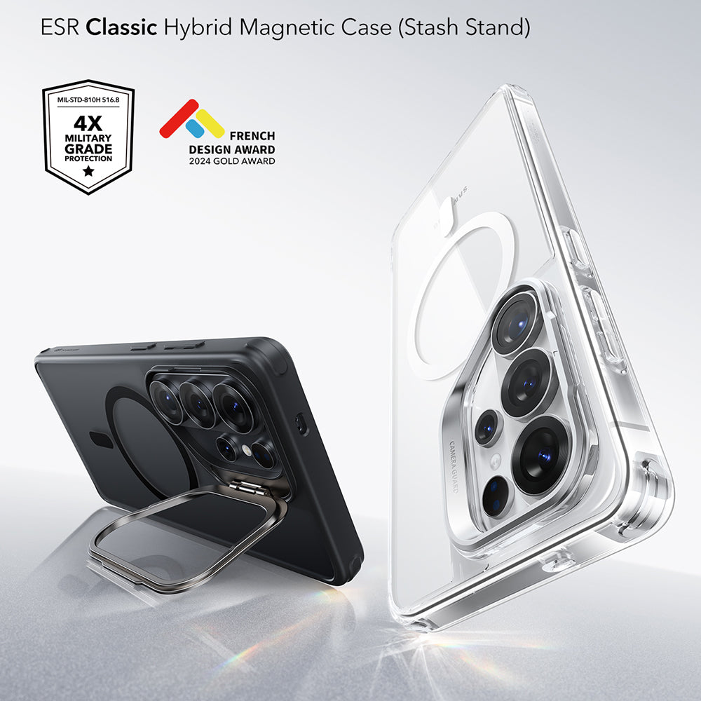 MagSafe tok Samsung Galaxy S26 Ultra S948-hez, ESR, Classic Hybrid Kickstand, Szaténfekete