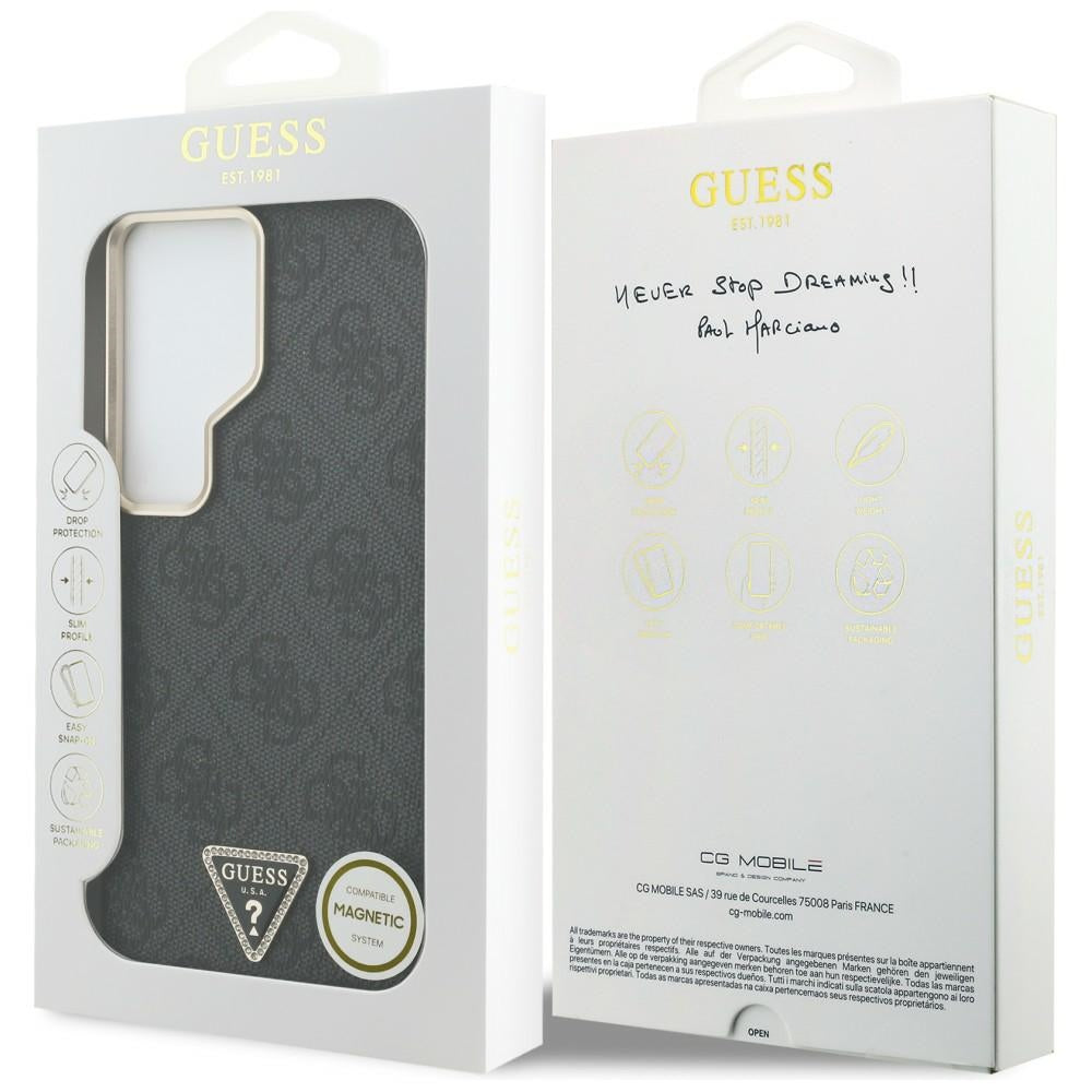 MagSafe tok Samsung Galaxy S26 Ultra S948-hez, Guess, 4G Triangle Logo, Fekete