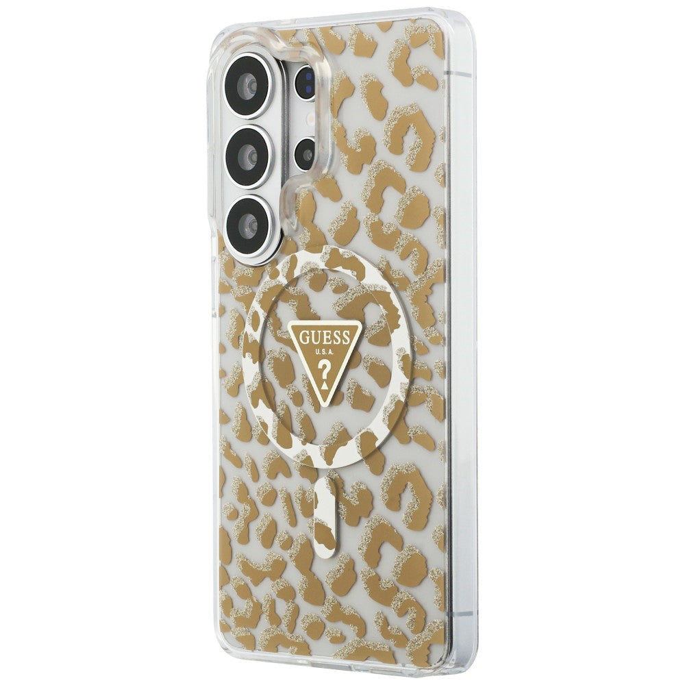 MagSafe tok Samsung Galaxy S26 Ultra S948-hez, Guess, IML Leopard minta, Barna