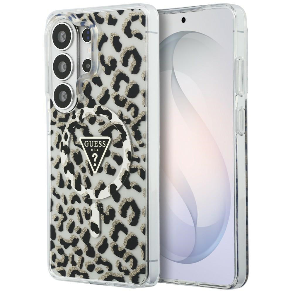 MagSafe tok Samsung Galaxy S26 Ultra S948-hez, Guess, IML Leopard minta, Fekete