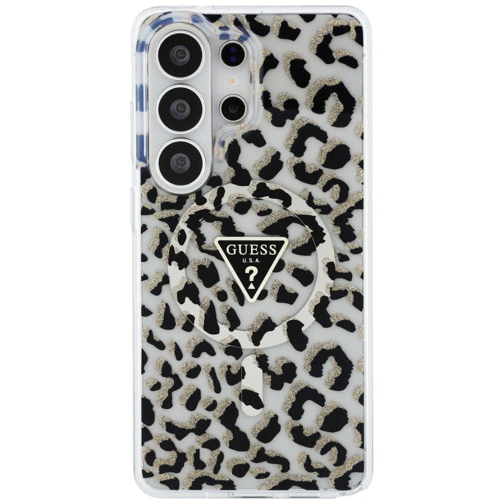 MagSafe tok Samsung Galaxy S26 Ultra S948-hez, Guess, IML Leopard minta, Fekete