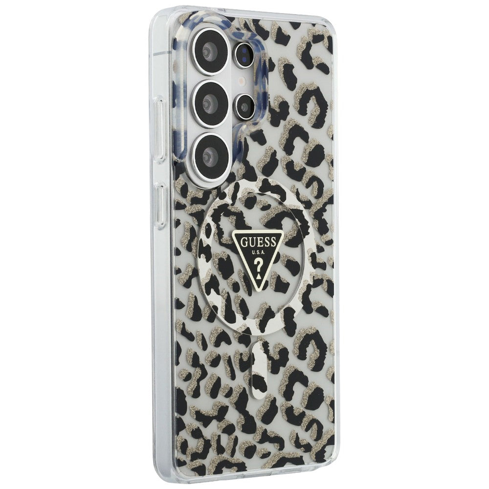 MagSafe tok Samsung Galaxy S26 Ultra S948-hez, Guess, IML Leopard minta, Fekete