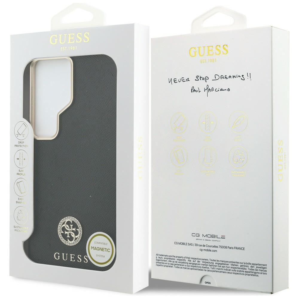 MagSafe tok Samsung Galaxy S26 Ultra S948-hez, Guess, Rhinestone Round Logo, Fekete