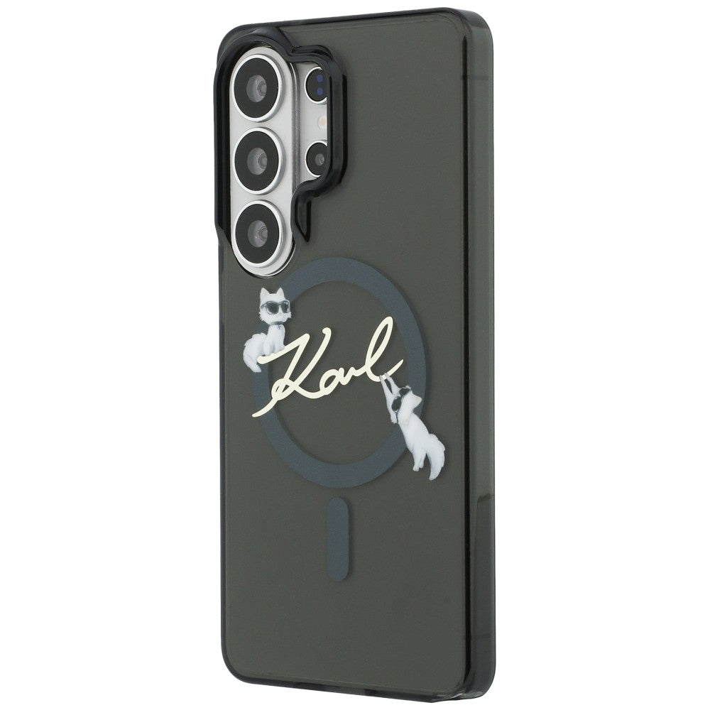 MagSafe tok Samsung Galaxy S26 Ultra S948-hez, Karl Lagerfeld, IML Choupette Karl Script Logo, Fekete
