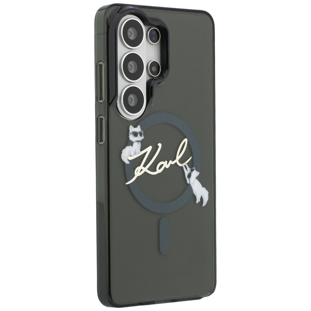 MagSafe tok Samsung Galaxy S26 Ultra S948-hez, Karl Lagerfeld, IML Choupette Karl Script Logo, Fekete