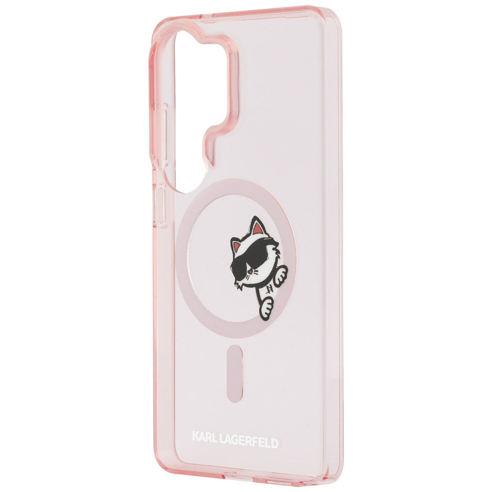 MagSafe tok Samsung Galaxy S26 Ultra S948-hez, Karl Lagerfeld, IML Choupette Peekaboo Logo, Rózsaszín