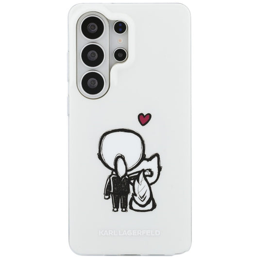 MagSafe tok Samsung Galaxy S26 Ultra S948-hez, Karl Lagerfeld, IML Karl & Choupette hátlapi logó, fehér