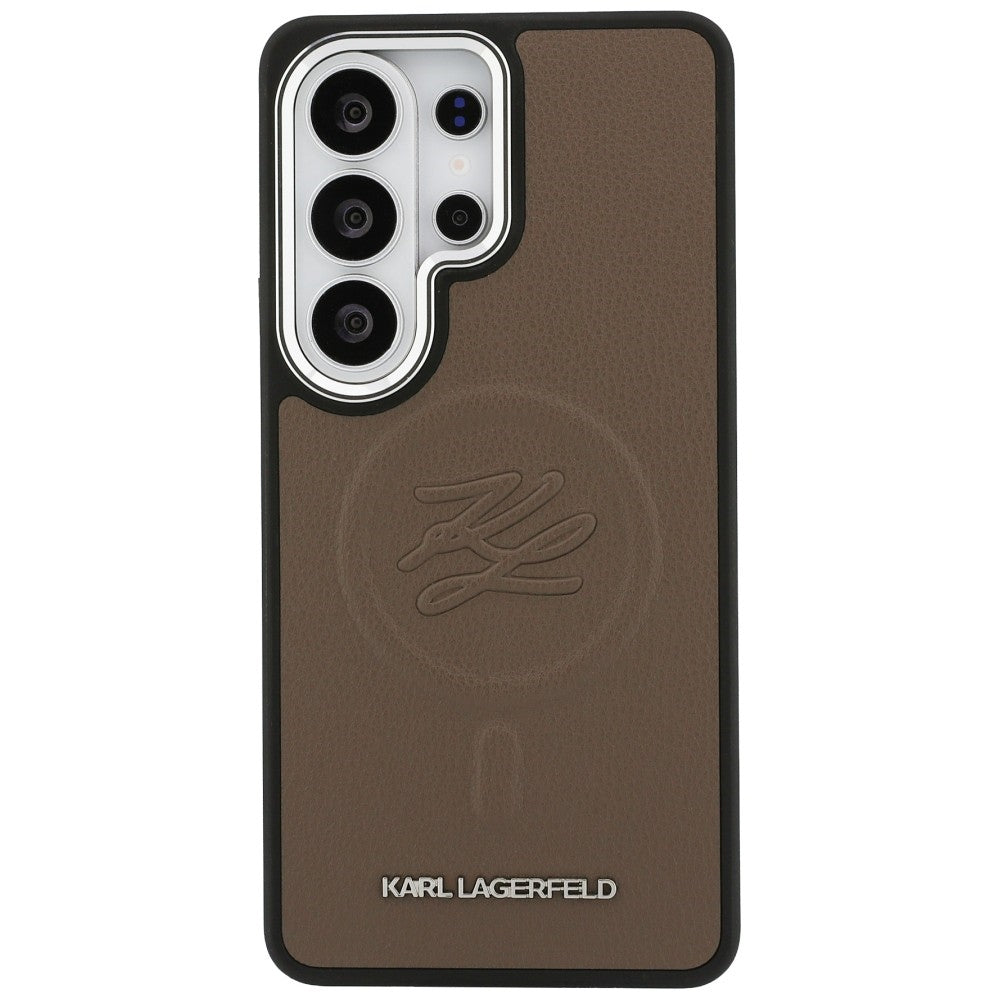 MagSafe tok Samsung Galaxy S26 Ultra S948-hez, Karl Lagerfeld, Initial Logo Debossed, Barna
