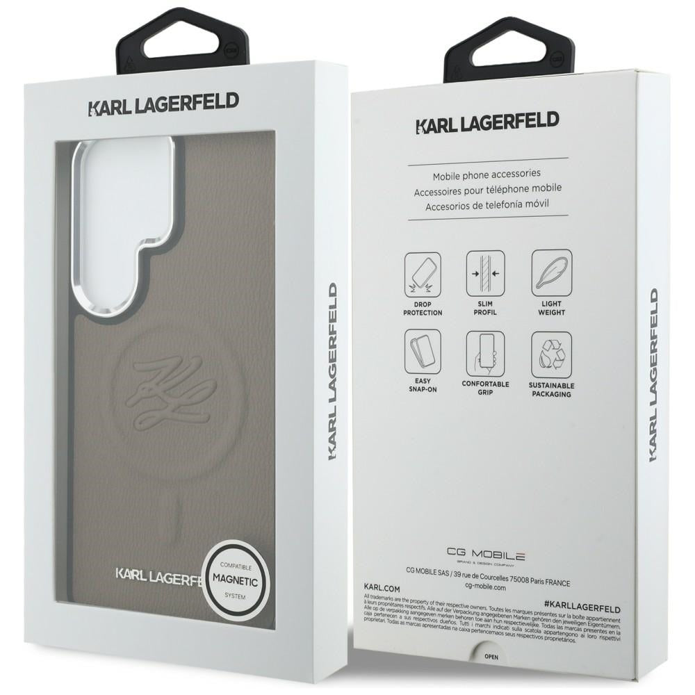 MagSafe tok Samsung Galaxy S26 Ultra S948-hez, Karl Lagerfeld, Initial Logo Debossed, Barna