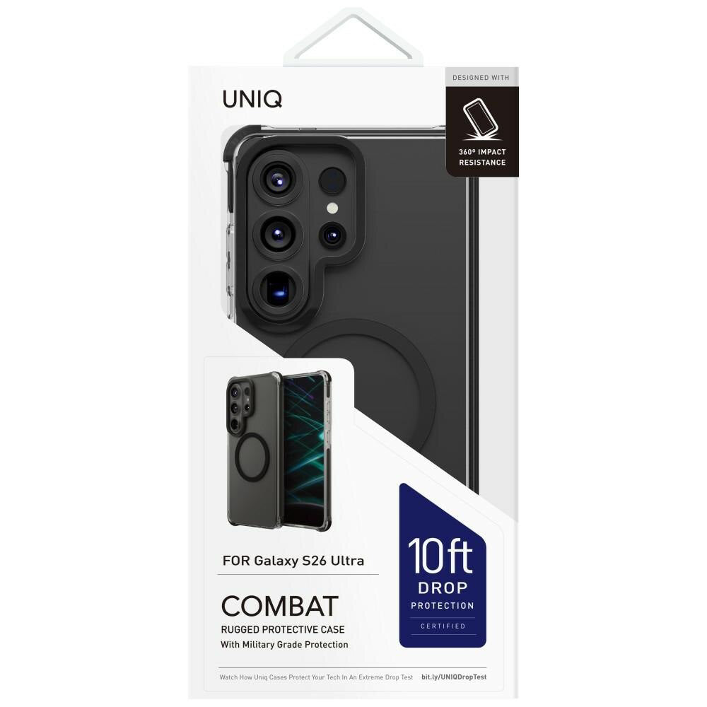 MagSafe tok Samsung Galaxy S26 Ultra S948-hez, UNIQ, Combat MagClick, Fekete