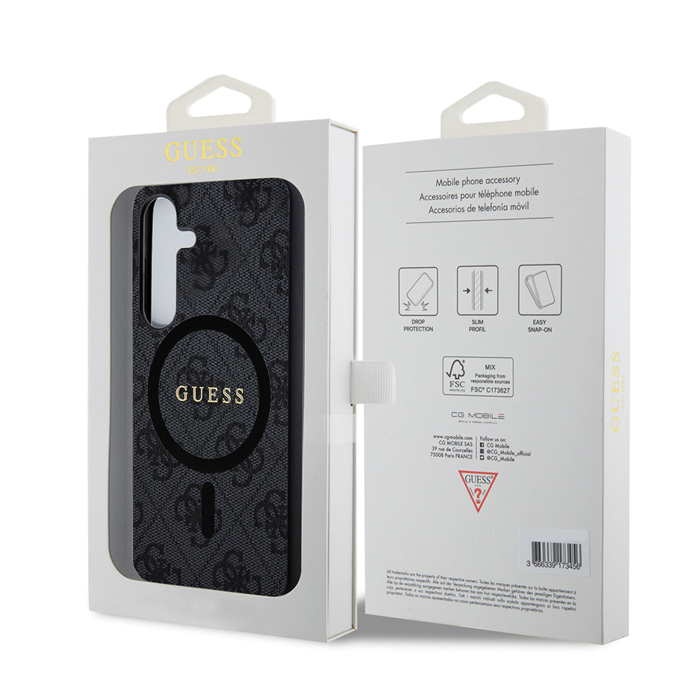 MagSafe tok Samsung Galaxy Z Flip7 F766-hoz, Guess, 4G Collection, Fekete