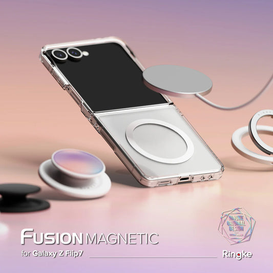 MagSafe tok Samsung Galaxy Z Flip7 F766-hez, Ringke, Fusion, Átlátszó