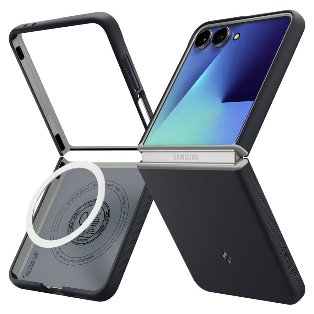 MagSafe tok Samsung Galaxy Z Flip7 F766-hoz, Spigen, Caseology Nano Pop, Fekete ACS11158