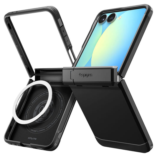 MagSafe tok Samsung Galaxy Z Flip7 F766-hoz, Spigen, Tough Armor Pro, Fekete ACS09561