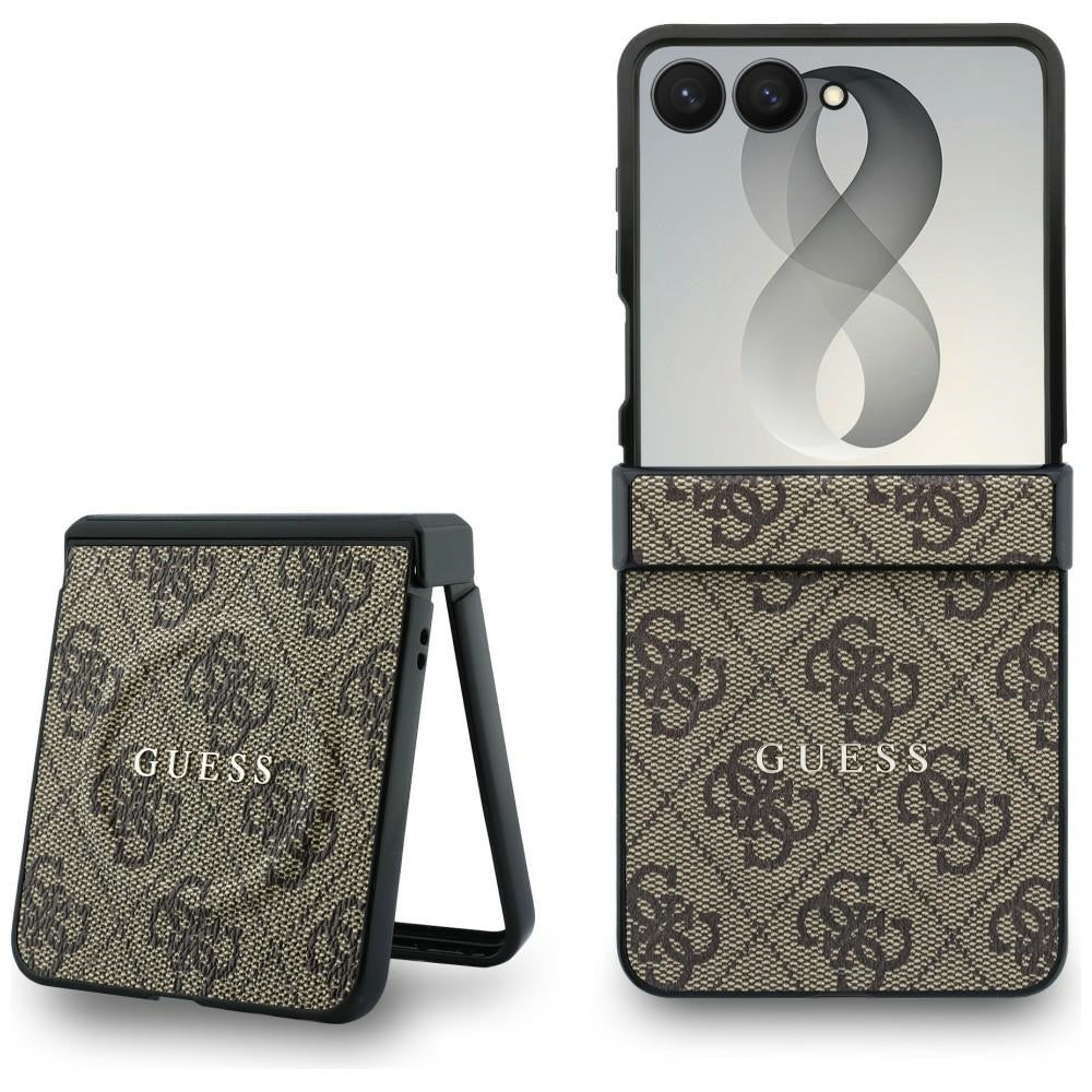MagSafe tok Samsung Galaxy Z Flip8 F776-hez, Guess, 4G Leather Classic, Barna
