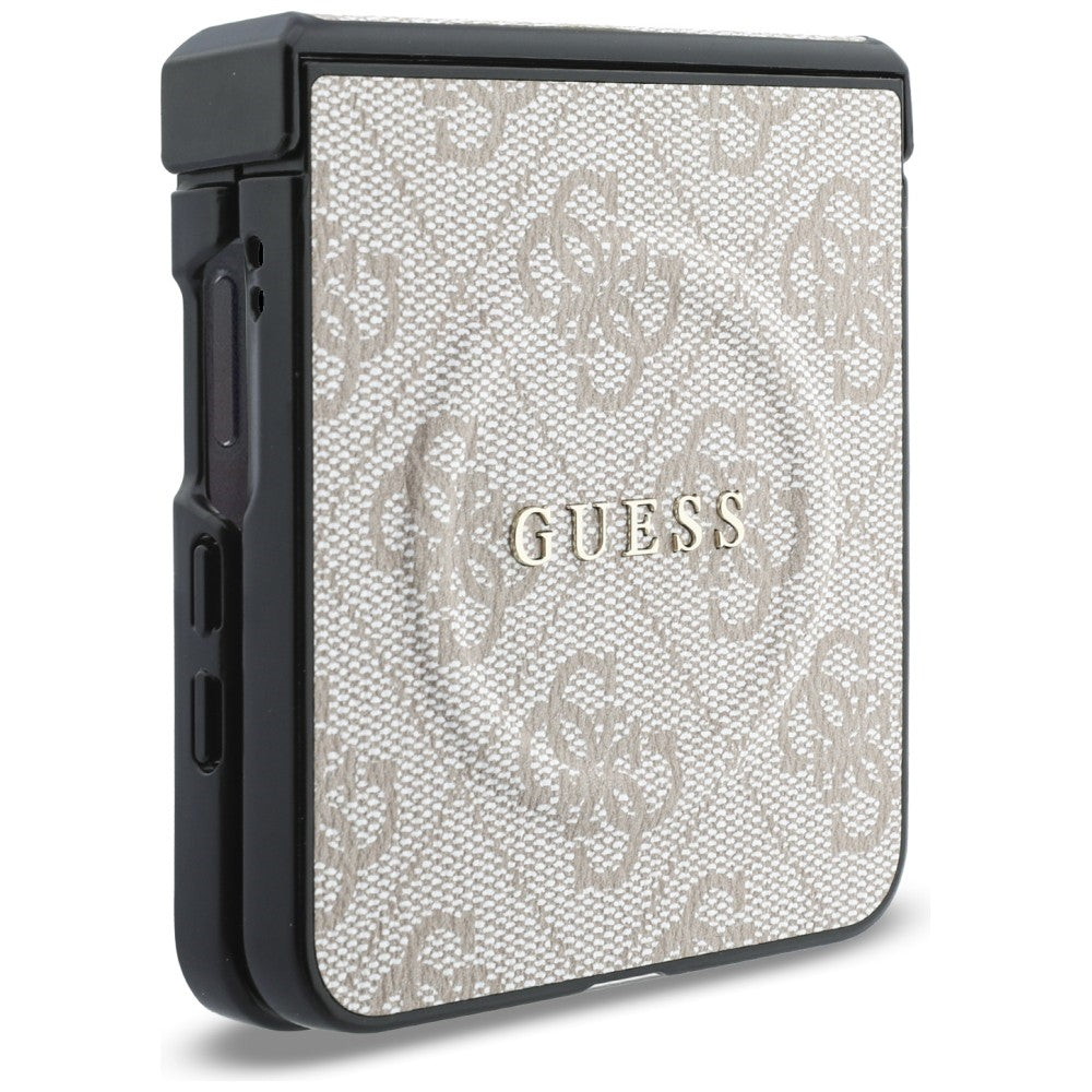 MagSafe tok Samsung Galaxy Z Flip8 F776-hez, Guess, 4G Leather Classic, Rózsaszín