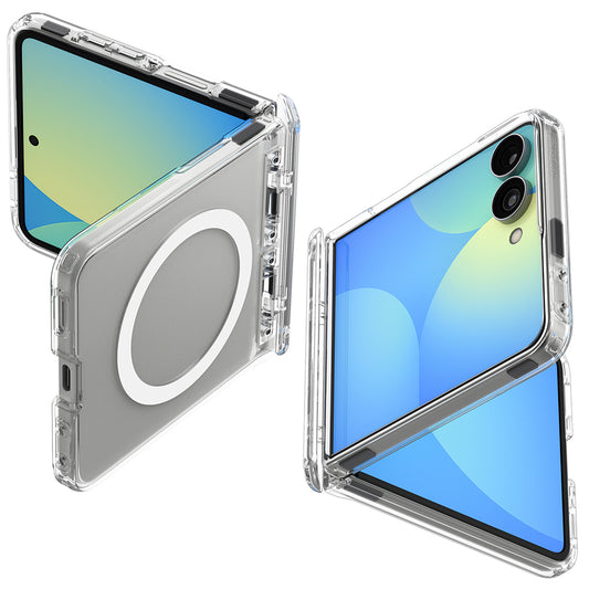 MagSafe tok Samsung Galaxy Z Flip8 F776-hez, Spigen, Ultra Hybrid Pro, Átlátszó Fehér ACS11524