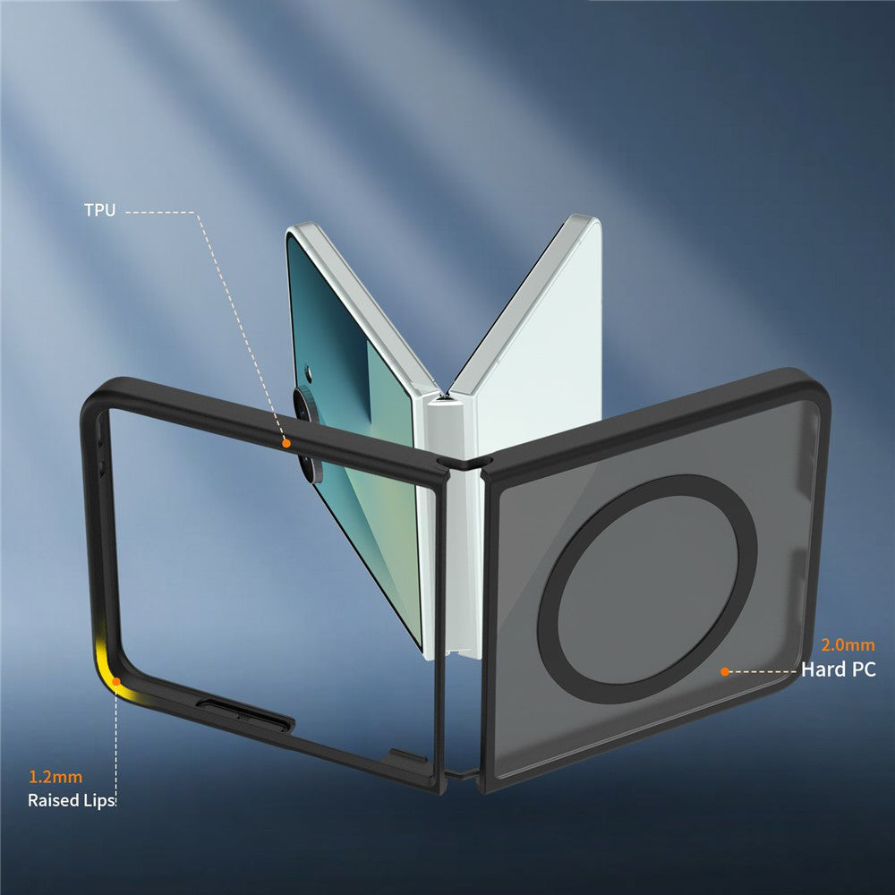 MagSafe tok Samsung Galaxy Z Flip8 F776-hez, Techsuit, PureFrost, Fekete Szatén