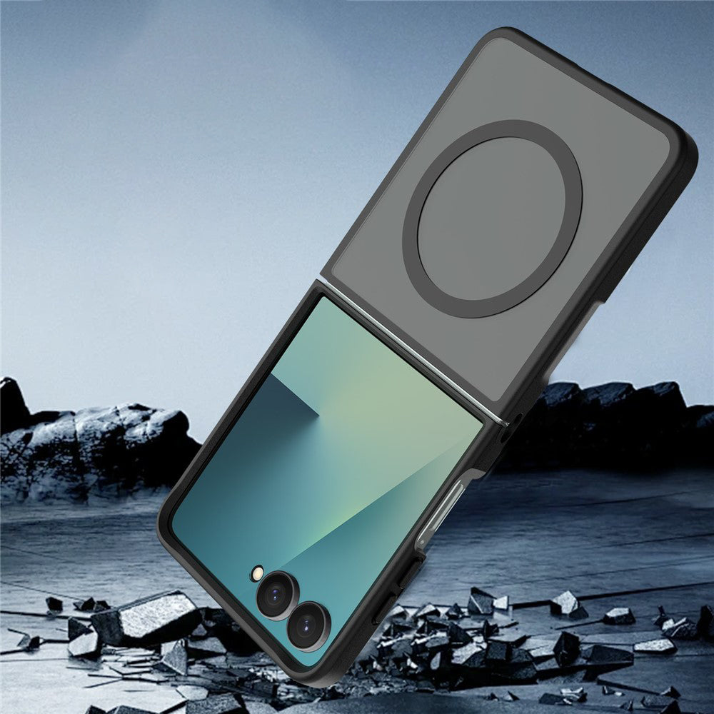MagSafe tok Samsung Galaxy Z Flip8 F776-hez, Techsuit, PureFrost, Fekete Szatén
