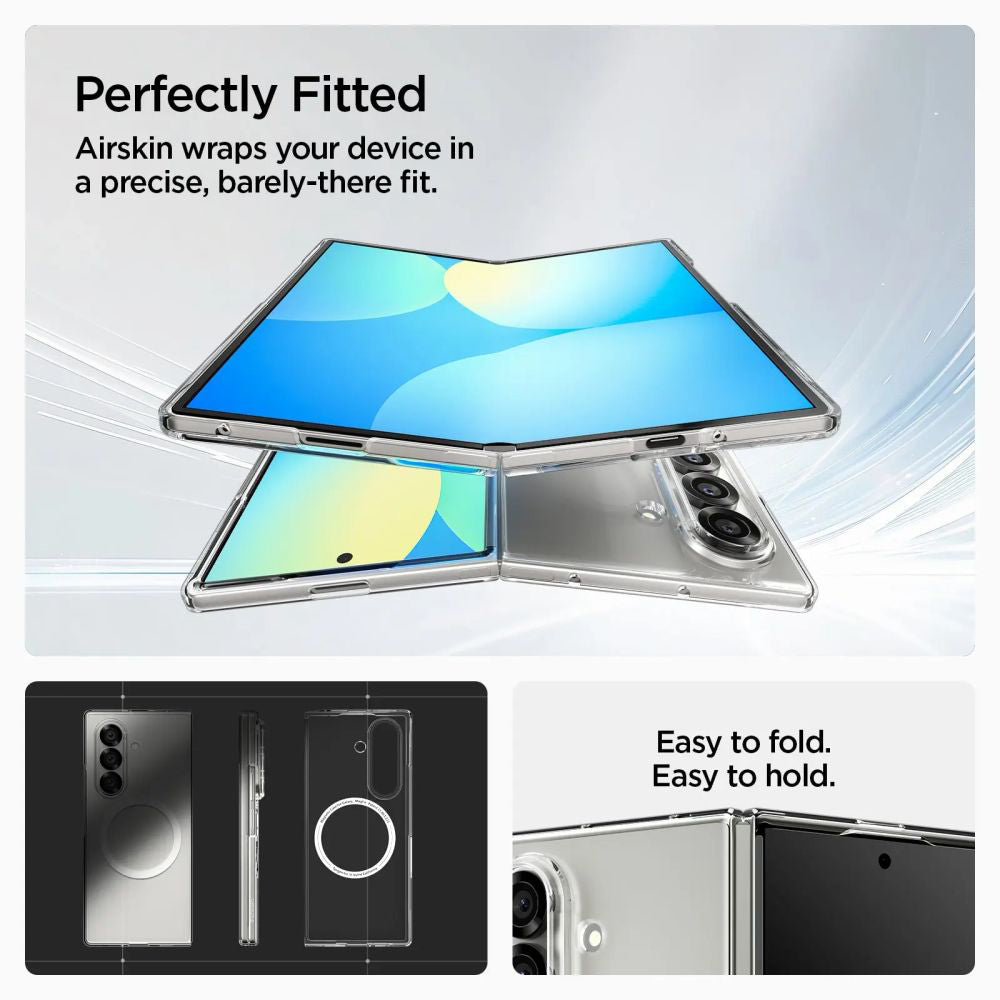 MagSafe tok Samsung Galaxy Z Fold7 F966-hez, Spigen, Air Skin, Átlátszó ACS09545
