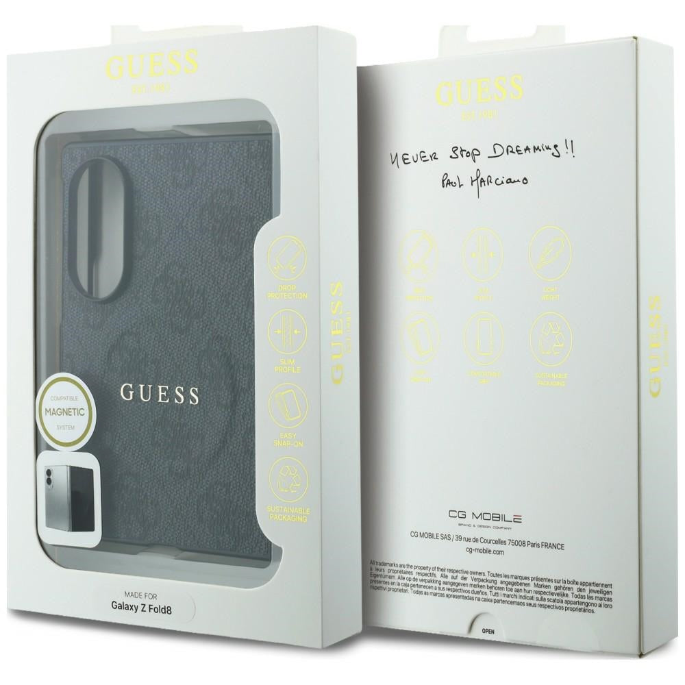 MagSafe tok Samsung Galaxy Z Fold8 F971-hez, Guess, 4G Leather Classic, Fekete