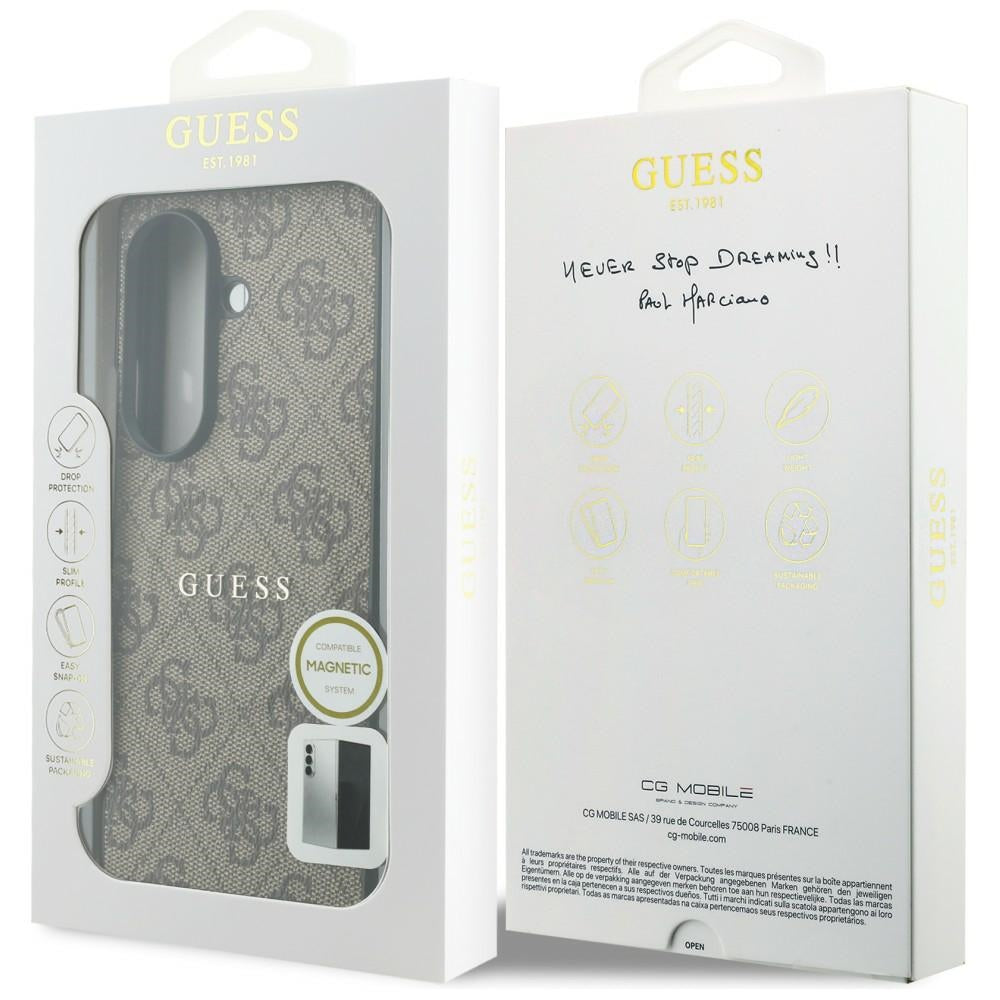 MagSafe tok Samsung Galaxy Z Fold8 Ultra F976-hez, Guess, 4G Leather Classic, Barna