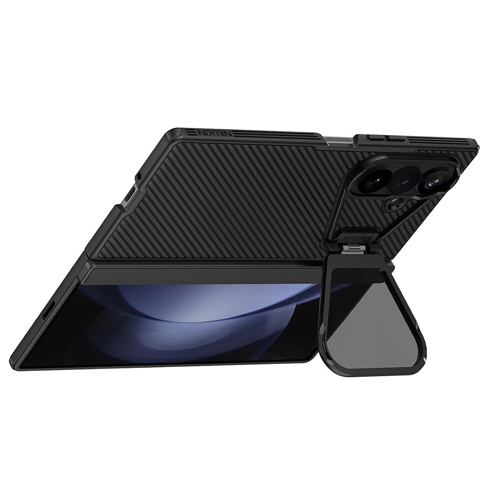 MagSafe tok Samsung Galaxy Z Fold8 Ultra F976-hez, Nillkin, CamShield állvány átlátszó fekete lencsevédővel, fekete