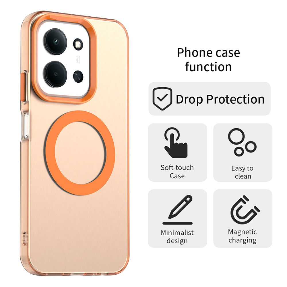 MagSafe tok Xiaomi Poco C85 4G / Redmi 15C 5G / 15C 4G készülékhez, Techsuit, CandyCase, Narancssárga