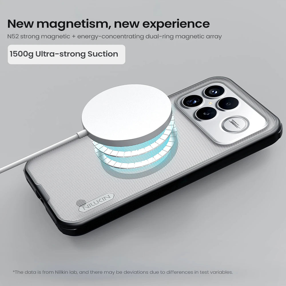 MagSafe Case for Xiaomi Poco F8 Ultra, Nillkin, Super Shield Pro, Black Satin Transparent
