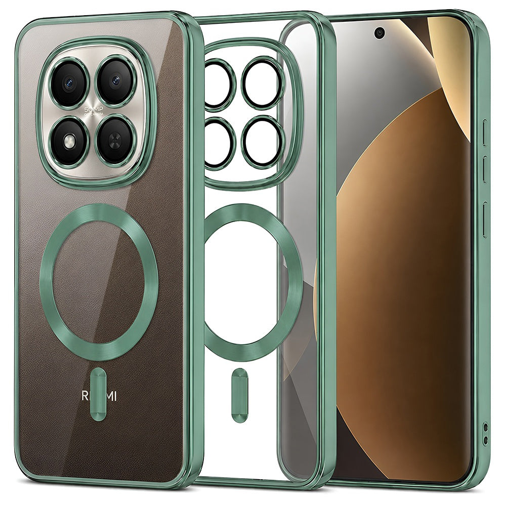 MagSafe Case for Xiaomi Poco M8 Pro / Redmi Note 15 Pro+ 5G, Techsuit, Luxury Crystal, Light Green