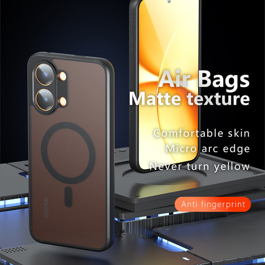 MagSafe tok Xiaomi Poco X8 Pro Max-hoz, Techsuit, PureFrost, Fekete Szatén