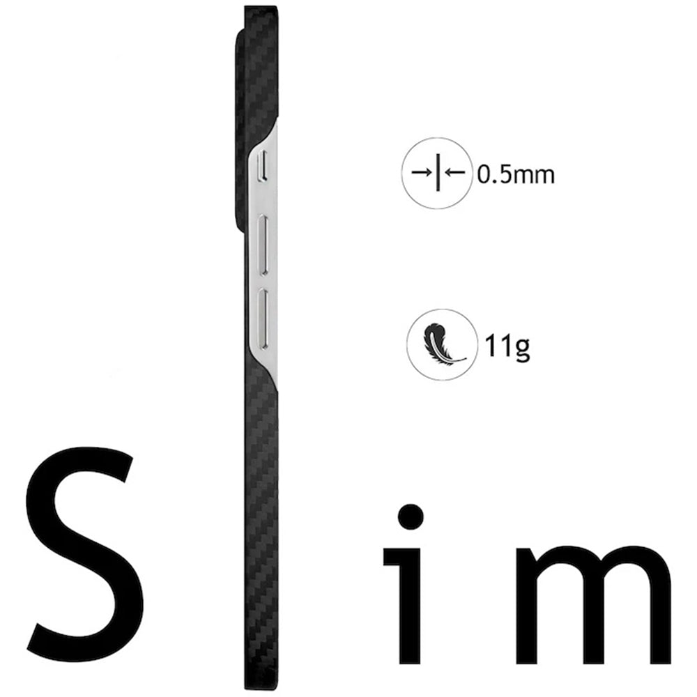 MagSafe tok Apple iPhone 17 Pro-hoz, Techsuit Aramid Fiber, Fekete