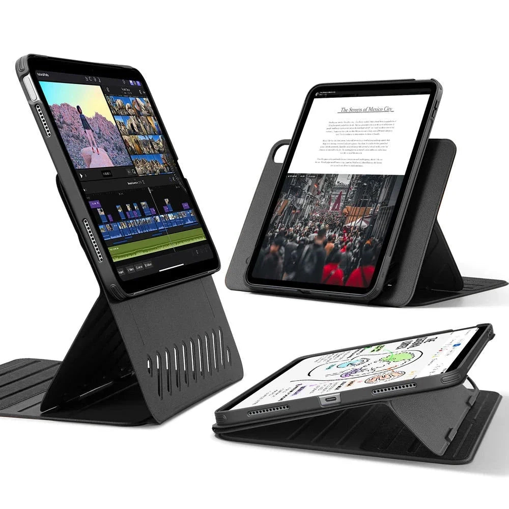 Tok Apple iPad (2025) / (2022) készülékhez, ESR, Shift, Fekete