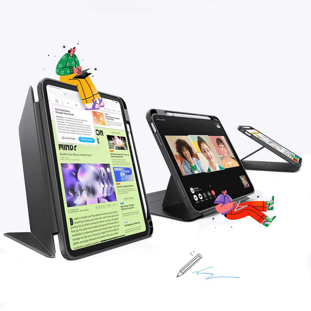 Tok az Apple iPad Air 13 (2026) / Air 13 (2025) / Air 13 (2024) készülékhez, ESR, Flip Hybrid, Fekete