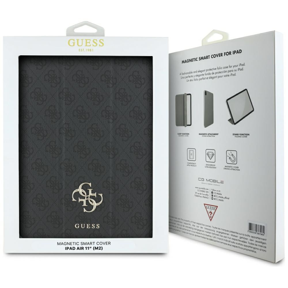 Tok Apple iPad Air 11 (2025) / Air 11 (2024) készülékhez, Guess, 4G Nagy Logó, Fekete