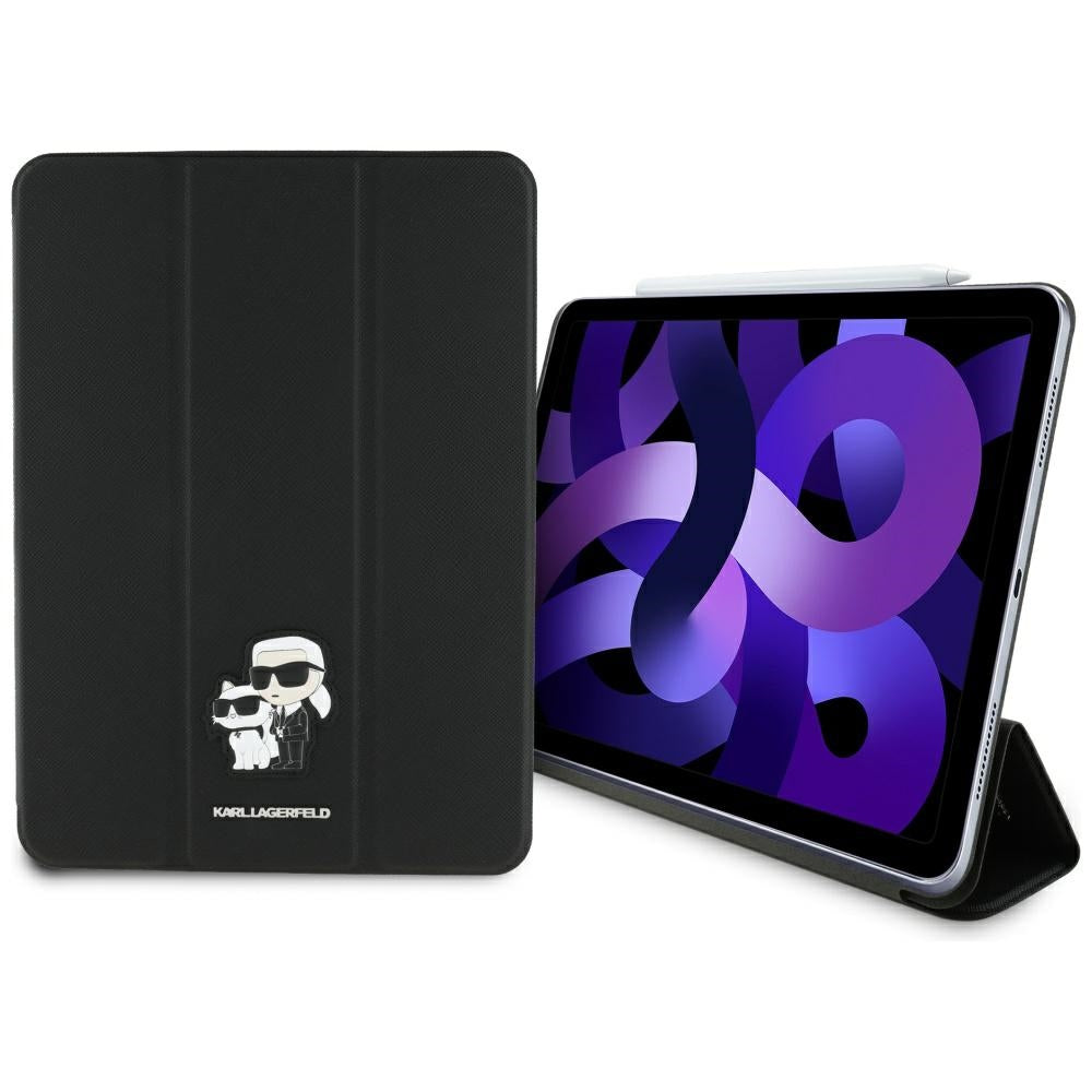 Tok a Apple iPad Air 11 (2025) / Air 11 (2024) készülékhez, Karl Lagerfeld, Saffiano Karl & Choupette, Fekete