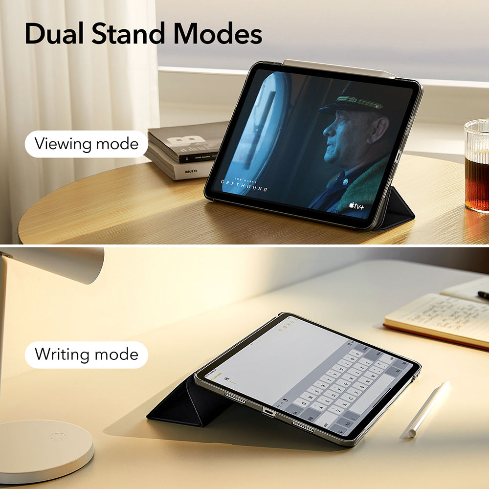 Tok a Apple iPad Air 13-hoz (2025) / Air 13 (2024), ESR, Ascend Trifold, Szatén Fekete