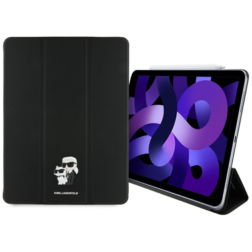 Tok Apple iPad Air 13 (2026) / Air 13 (2025) / Air 13 (2024) számára, Karl Lagerfeld, Saffiano Karl & Choupette, Fekete