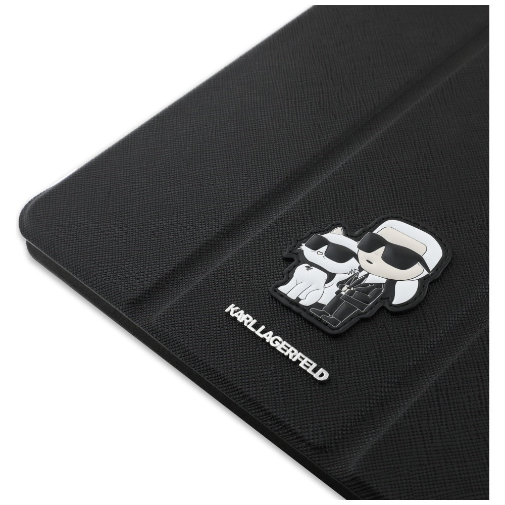 Tok Apple iPad Air 13 (2026) / Air 13 (2025) / Air 13 (2024) számára, Karl Lagerfeld, Saffiano Karl & Choupette, Fekete