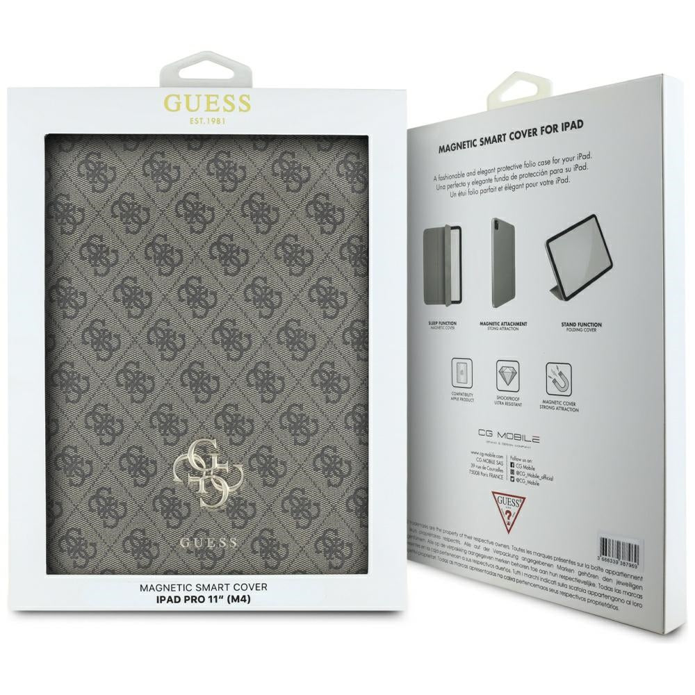 Tok Apple iPad Pro 11 (2024) készülékhez, Guess, 4G Nagy Logó, Barna