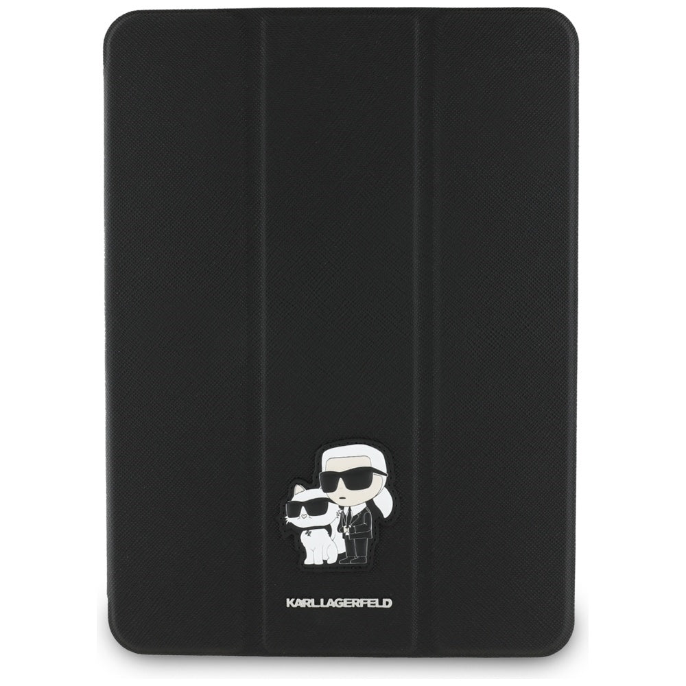 Tok Apple iPad Pro 11 (2024) készülékhez, Karl Lagerfeld, Saffiano Karl & Choupette, Fekete