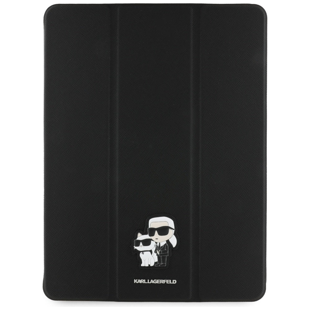 Tok Apple iPad Pro 13 (2024) készülékhez, Karl Lagerfeld, Saffiano Karl & Choupette, Fekete