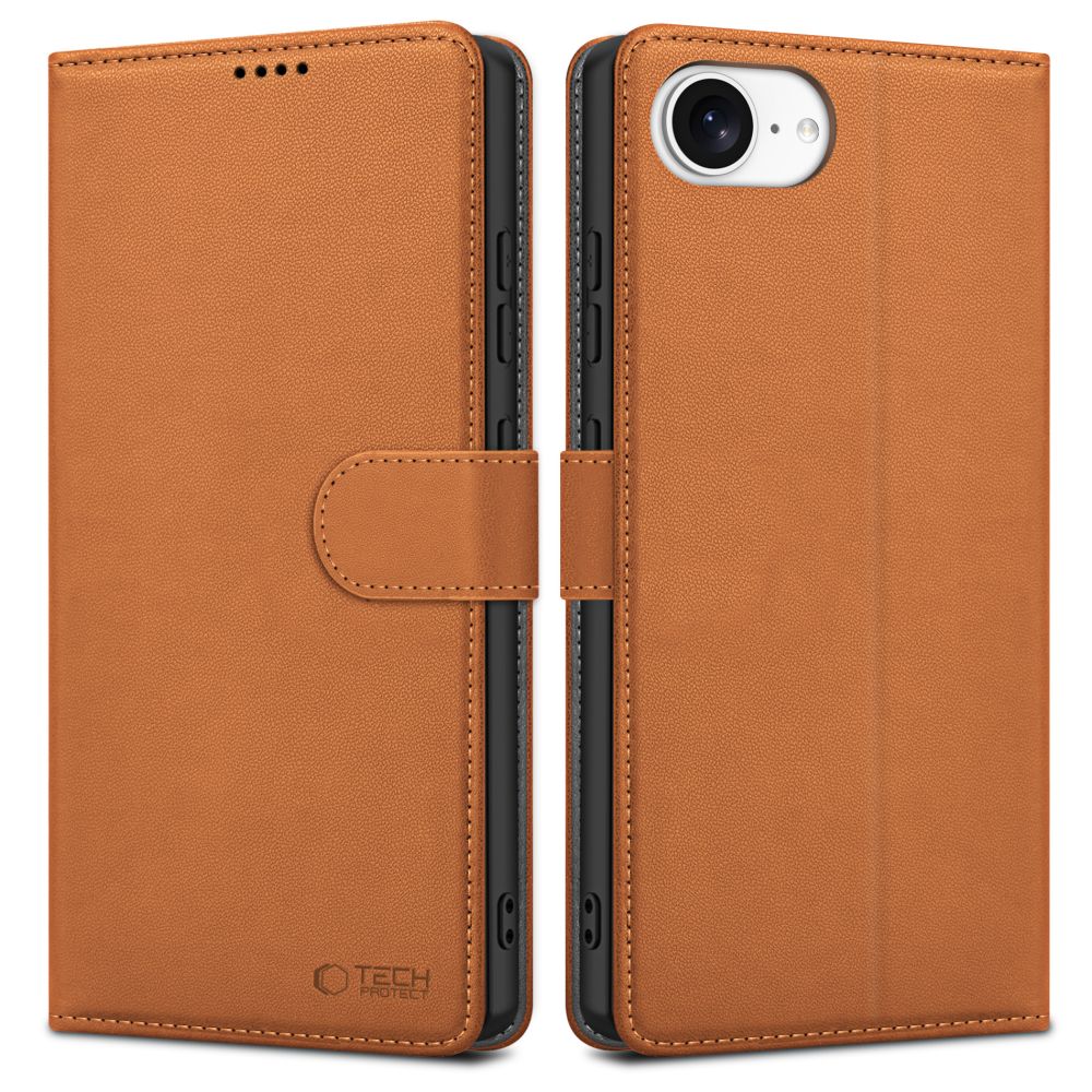 Tok Apple iPhone 17e / 16e készülékhez, Tech-Protect, Wallet, Barna