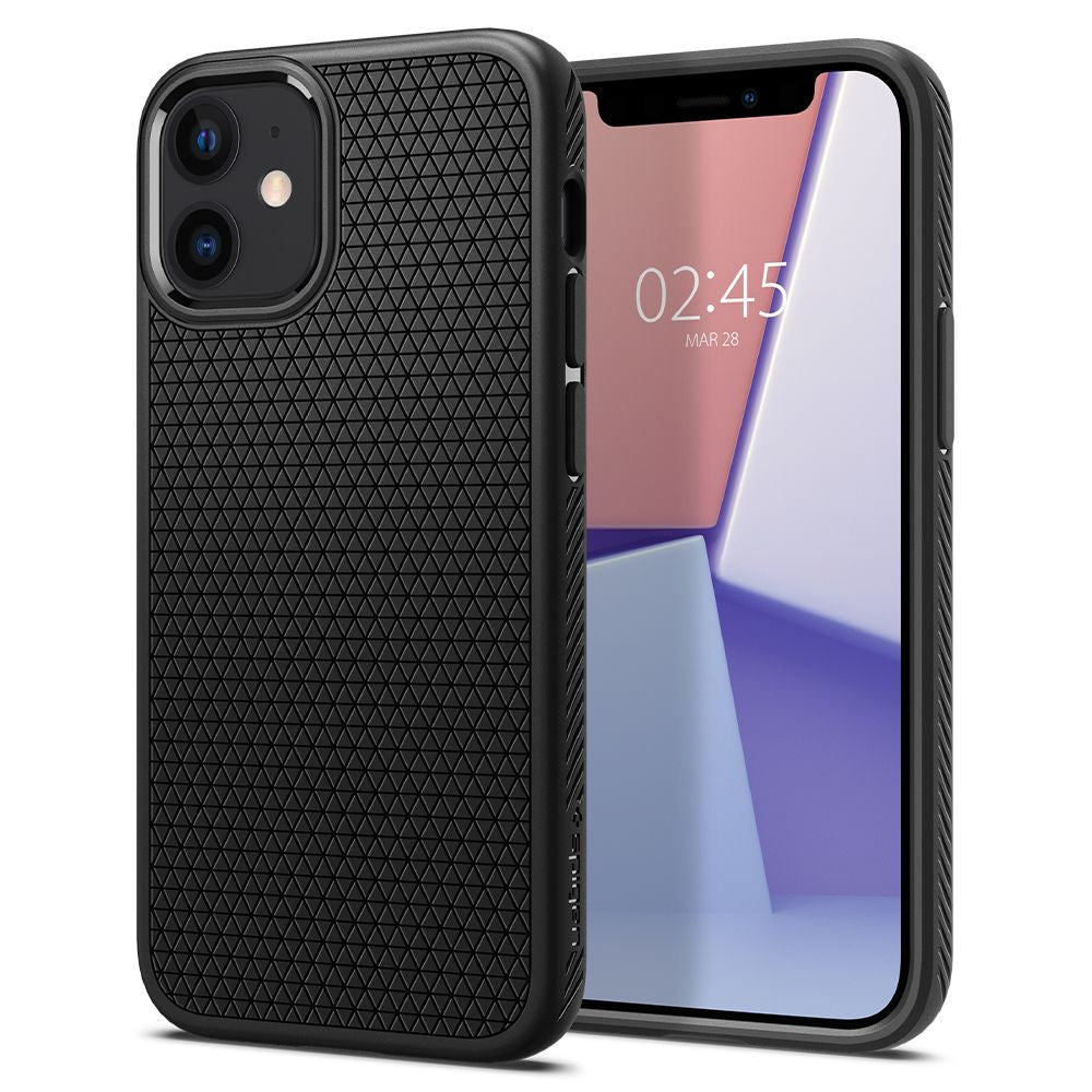 Tok a Apple iPhone 12 / 12 Pro-hoz, Spigen, Liquid Air, Fekete