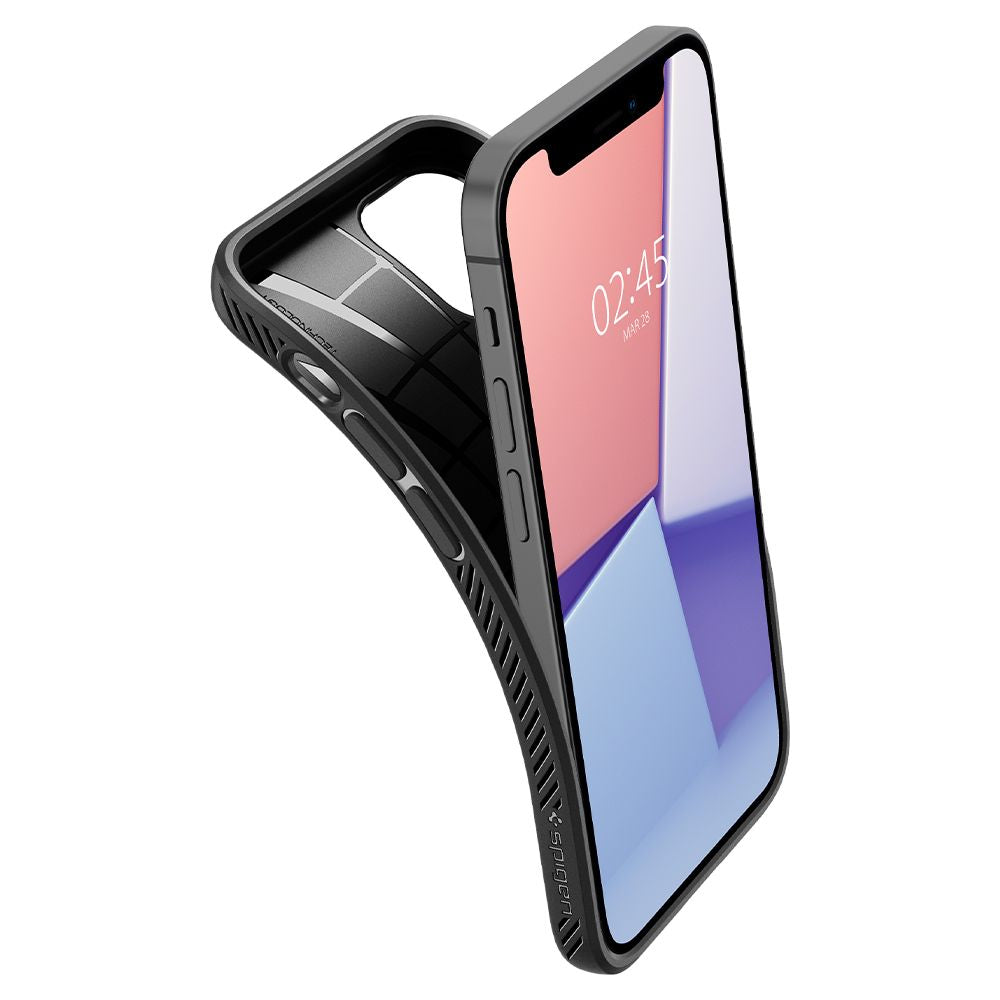 Tok a Apple iPhone 12 / 12 Pro-hoz, Spigen, Liquid Air, Fekete