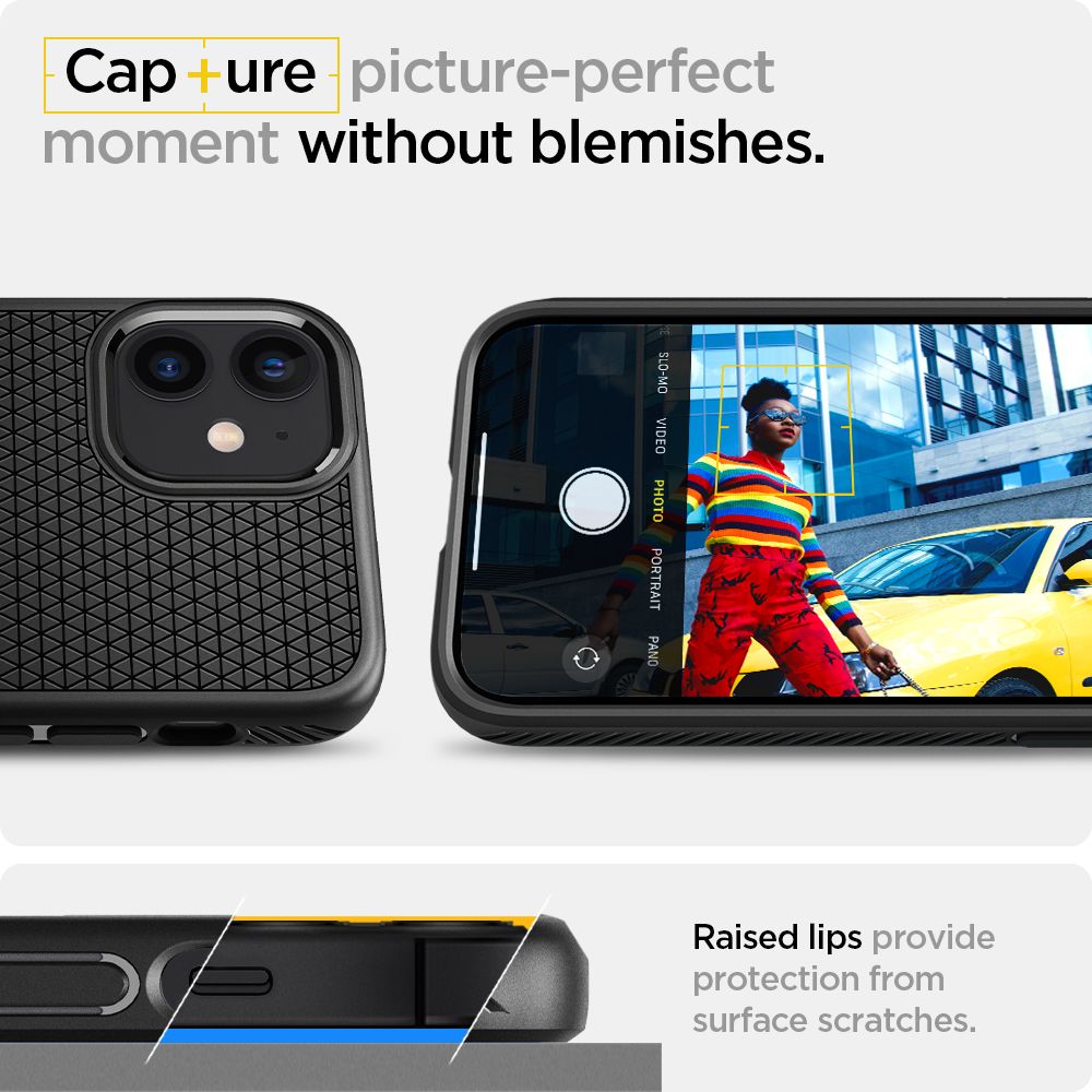 Tok a Apple iPhone 12 / 12 Pro-hoz, Spigen, Liquid Air, Fekete