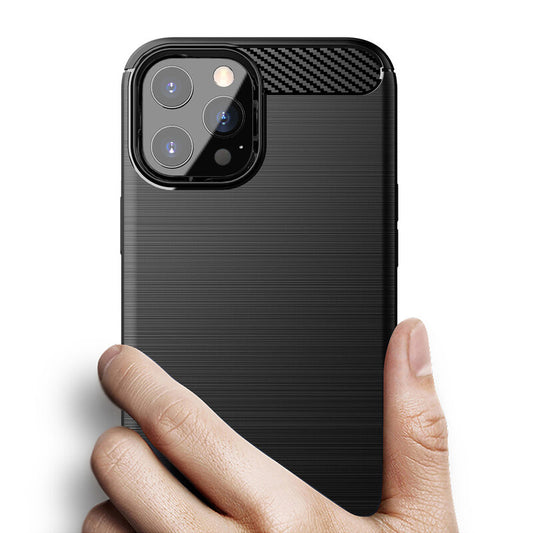 Tok Apple iPhone 13 Pro-hoz, Techsuit, karbon, fekete
