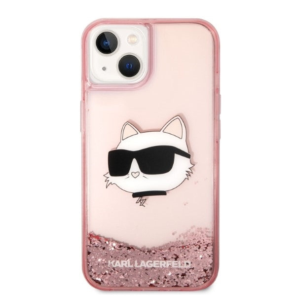 Tok Apple iPhone 14 Plus-hoz, Karl Lagerfeld, Glitter Choupette's Head, Rózsaszín